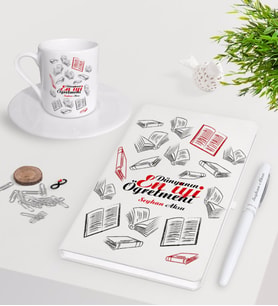 BK Gift Kişiye Özel Dünyanın En İyi Öğretmeni Beyaz Defter Kalem Türk Kahvesi Fincanı Seti-7 (Model 1)