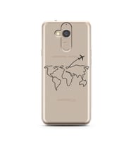 Çizgi Harita Tasarımlı Süper Şeffaf Silikon Telefon Kılıfı General Mobile GM8