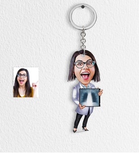 BK Gift Kişiye Özel Bayan Radyolojist Karikatür Anahtarlık  1