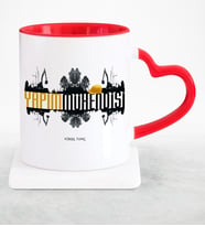 BK Gift Kişiye Özel Mesleki Yapım Mühendisi Kırmızı Kalpli Kupa Bardak  2