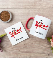 Spiker Kırmızı Kupa Bardak Ve Bardak Altlığı Seti