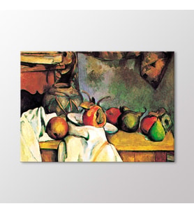 Arty Tablo Buruşturulmuş Örtü Vazo ve Meyve Tabağı Tablo (Karışık)
