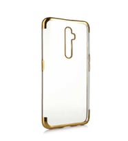 Oppo Reno 2Z Kılıf Zore Dört Köşeli Lazer Silikon Kılıf (Gold)