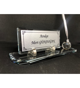 Tek Kalem Cam İsimlik Kişiye Özel Hediyelik İsimlik Metal Ayaklı Şeffaf Cam