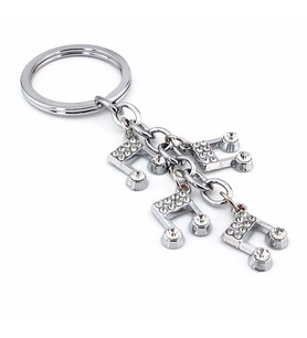 MÜZİK NOTALARI PARLAK TAŞLI METAL ANAHTARLIK KC882