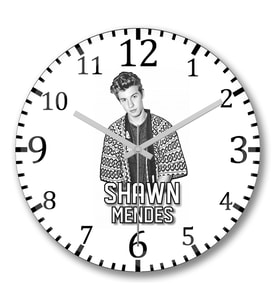 Shawn  Mendes Duvar Saati Bombeli Gercek Cam