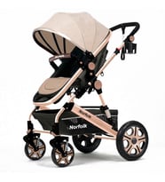 Norfolk Baby Voyage Comfort Air Luxury Çift Yönlü Bebek Arabası - Ayak Örtüsü Hediye (Kahverengi)