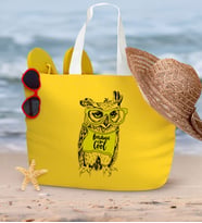 BK Gift Kişiye Özel Sarı Fermuarlı Plaj Çantası  7