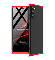 Microsonic Samsung Galaxy Note 20 Kılıf Double Dip 360 Protective Siyah Kırmızı