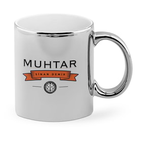 BK Gift Kişiye Özel Mesleki Muhtar Krom Kupa Bardak  2