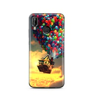 Yukarı Bak Balon Tasarımlı Süper Şeffaf Silikon Telefon Kılıfı Huawei P20 Lite  