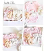 Örgü Patikli, Pembe Bodyli Yenidoğan Hoş Geldin Bebek Hediye Seti