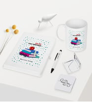 BK Gift Kişiye Özel Dünyanın En İyi Öğretmeni Temalı Beyaz Defter Kalem Kupa Ayna Seti - 13