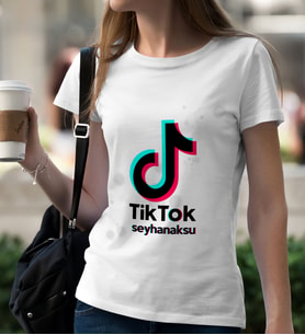 BK Gift Kişiye Özel TikTok Bayan Tişört - 1
