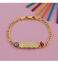 Kişiye Özel Çocuk Gümüş Bileklik (Gold)