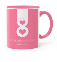 BK Gift Kişiye Özel Kadınlar Günü Temalı Pembe Kupa Bardak  7