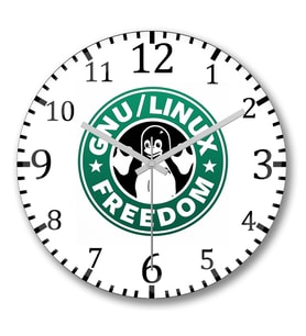 Gnu Linux Duvar Saati Bombeli Gercek Cam