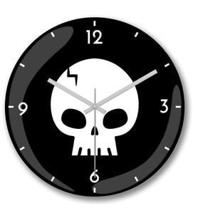 Skull Duvar Saati Bombeli Gercek Cam---Ücretsiz Kargo---
