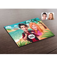 BK Gift Kişiye Özel Sevgililer Karikatürlü Ahşap Puzzle-91