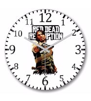 Red  Dead Redemption Duvar Saati Bombeli Gercek Cam