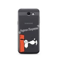 Snoopy Tasarımlı Süper Şeffaf Silikon Telefon Kılıfı Samsung J3 Prime