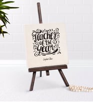 BK Gift Kişiye Özel Yılın Öğretmeni Şovaleli Doğal Taş-1 (Beyaz)