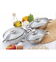 Gülsan Omlet Set Paslanmaz Çelik 6 Parça Cam Kapak