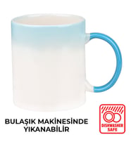 Seramik Degrade Mavi Kupa-istenilen baskılarla