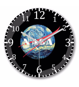 Nasa  Duvar  Saati Bombeli Gercek Cam