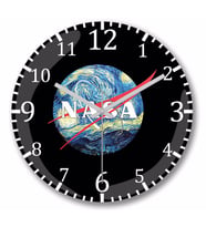 Nasa  Duvar  Saati Bombeli Gercek Cam