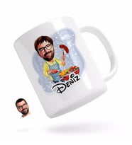 BK Gift Kişiye Özel Erkek Mangalcı Karikatürlü Beyaz Kupa Bardak-1