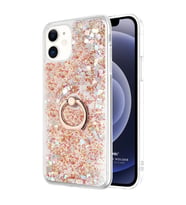 Microsonic Apple iPhone 12 Mini Kılıf Glitter Liquid Holder Gold