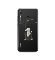 Salıncak Kız Tasarımlı Süper Şeffaf Silikon Telefon Kılıfı Huawei Y7 2019