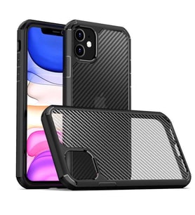 Apple iPhone 11 Kılıf Zore İnoks Fiber Yüzey Tasarım Kılıf (Siyah)