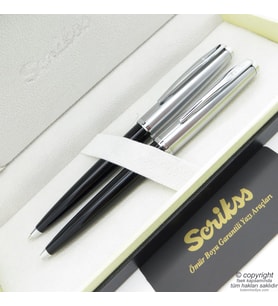 Scrikss 78 Siyah Tükenmez Kalem + Versatil Kalem Set  Scrikss Kalem  İsme Özel Kalem  Hediyelik Kalem