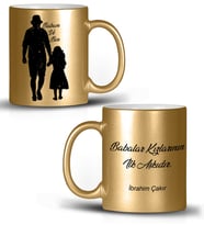 BK Gift Kişiye Özel Babalar Günü Temalı Altın Yaldızlı Kupa Bardak 28414