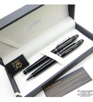 Scrikss 35 Siyah Krom Dolma Kalem + Tükenmez Kalem Set  Scrikss Kalem  İsme Özel Kalem  Hediyelik Kalem