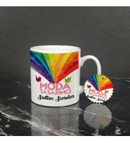 Moda Tasarımcı Kupa Bardak ve Anahtarlık Set