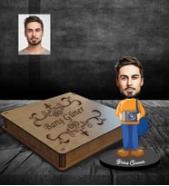 Kişiye Özel Fotoğrafçı Tasarımlı Karikatür Ahşap Biblo Kutulu Bay-1