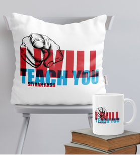 BK Gift Kişiye Özel İngilizce Öğretmeni Temalı Yastık Kupa Seti - 2
