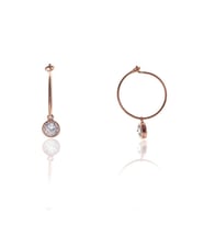Zirkon Taşlı Modeli Rose Gümüş Küpe SGTL5676