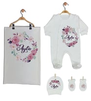 Pia Baby Gl 1914-03 İsme Özel Battaniyeli Tulum Set