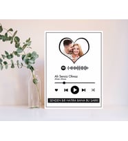 BK Gift Kişiye Özel Fotoğraflı Spotify Kodlu Senden Bir Hatıra Bana Bu Şarkı Mesajlı Ahşap Tablo