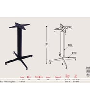 Tablalı Masa Ayağı 11.473 - Taban Çapı 46cm Siyah