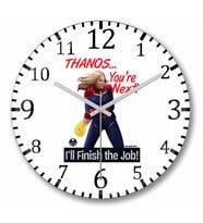Captain Marvel Thanos  Duvar Saati Bombeli Gercek Cam