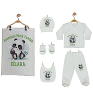 Pia Baby GL 2009 İsme Özel Pandalı Battaniye Zıbın Set