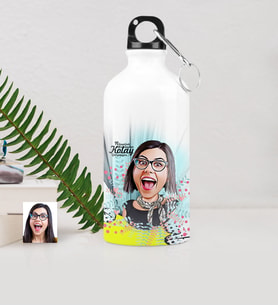 BK Gift Kişiye Özel Bayan Karikatürlü Metal Suluk 500 Ml 8