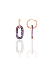 Söğütlü Silver Gümüş rose ametis taşlı  handy küpe