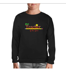 Best Teacher of the Year Öğretmenler Günü Siyah Çocuk Sweatshirt