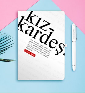 BK Gift Kişiye Özel Kız Kardeş Temalı Beyaz Defter Kalem Seti